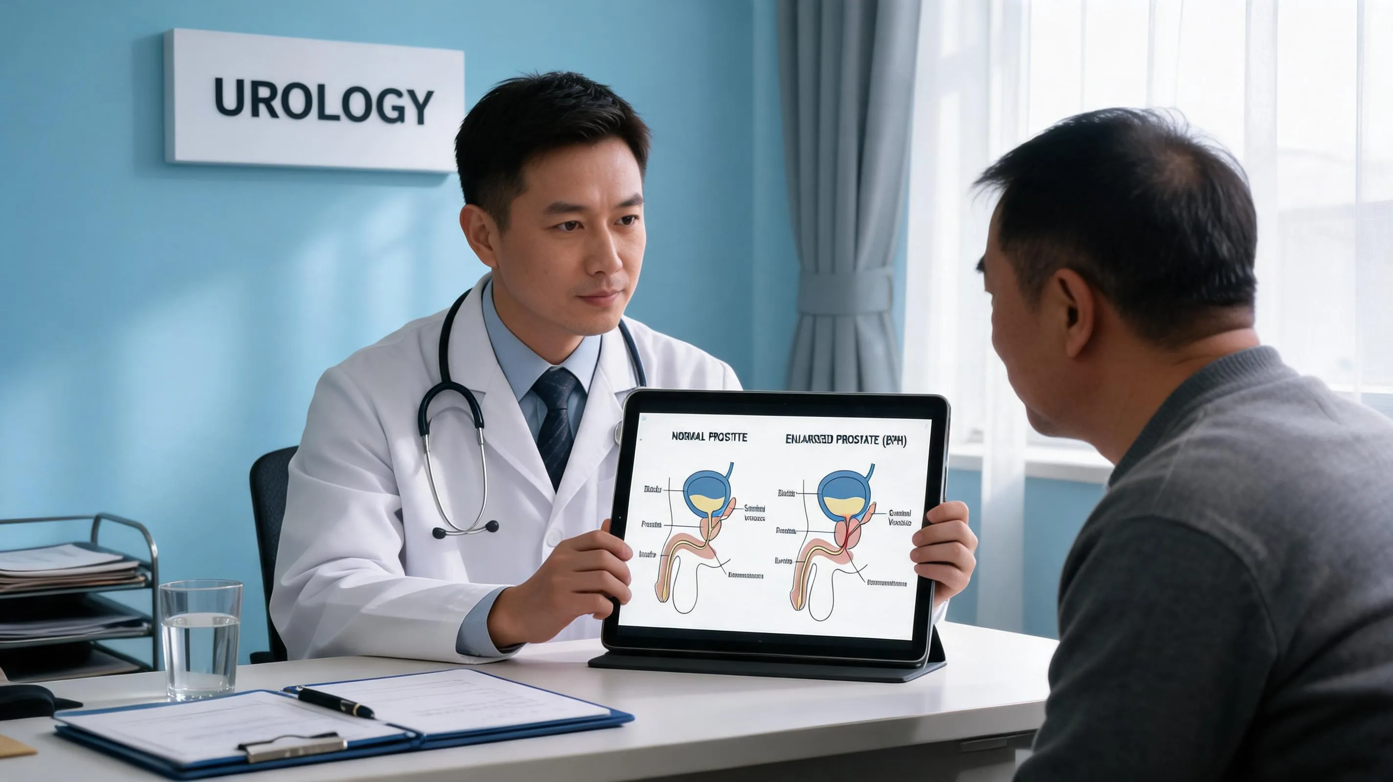 Clinical consultation in a modern urology clinic