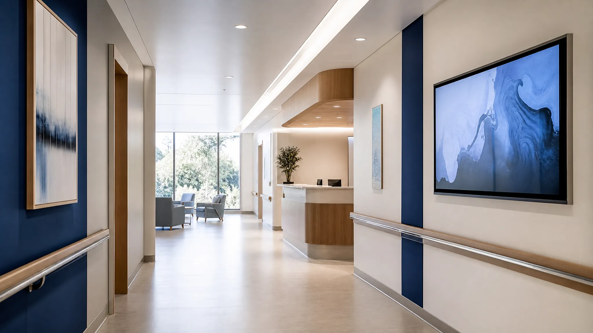 Modern hospital urology department — premium healthcare environment